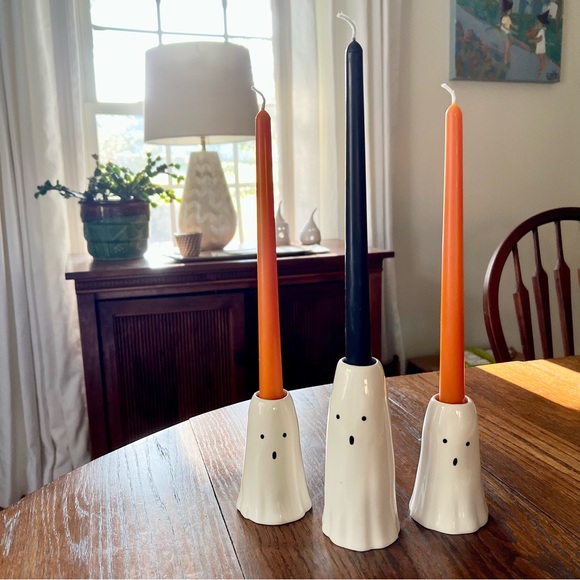 🎃Dripless Taper Candles, Soy & Beeswax, Unscented-2 Pairs, orange & charcoal - Picture 6 of 6